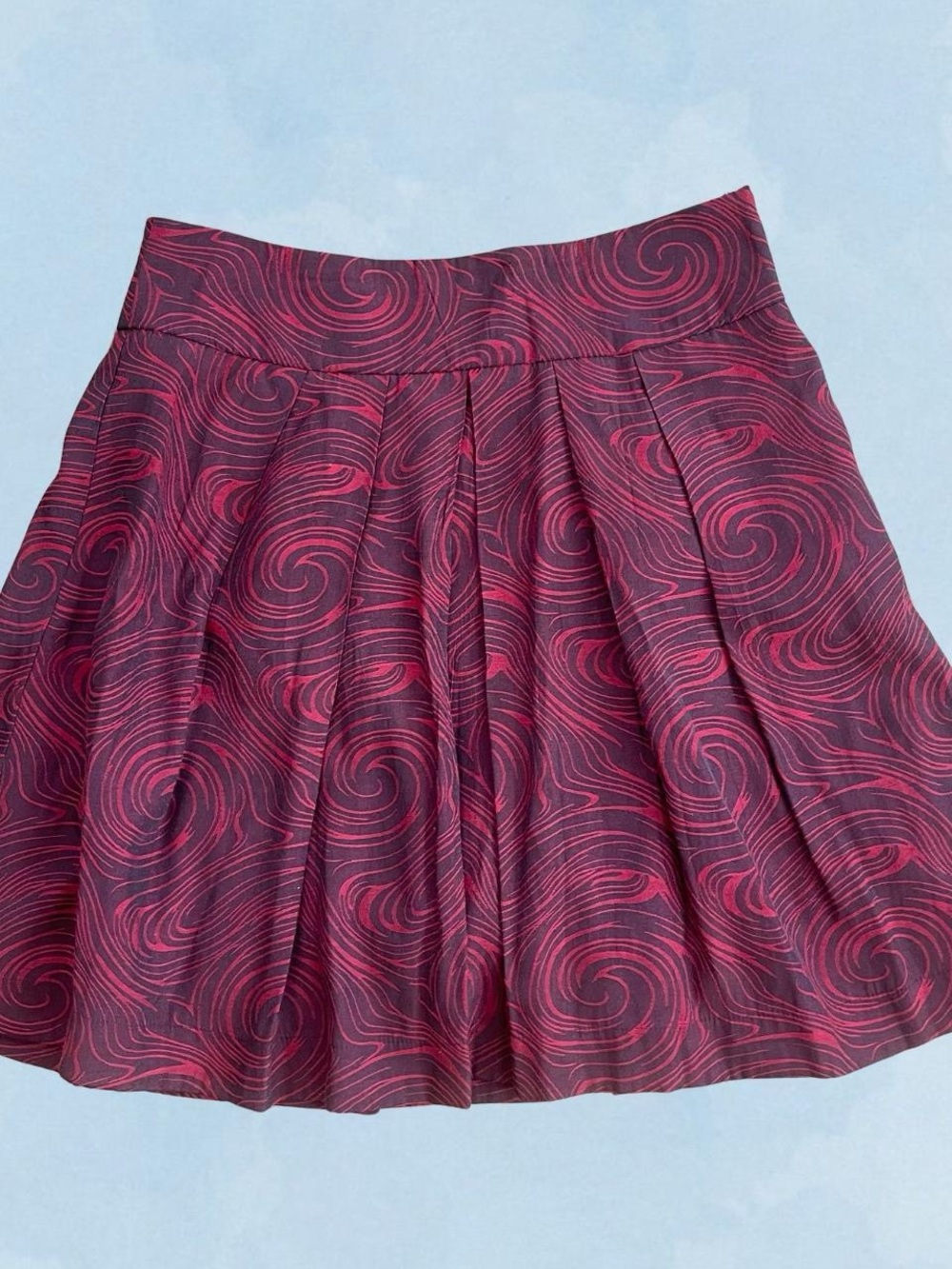 Women's Pleated Swirl-Print